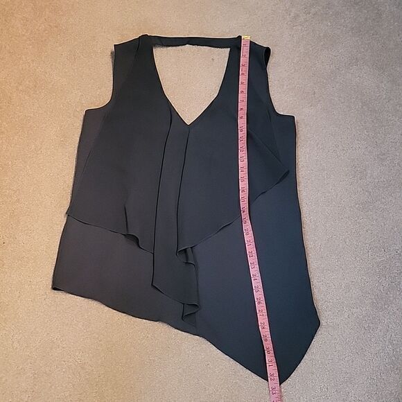 BCBGmaxazria dark green flowy tank top - Picture 6 of 8